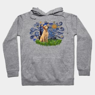 Yellow Labrador in Starry Night Adaptation Hoodie